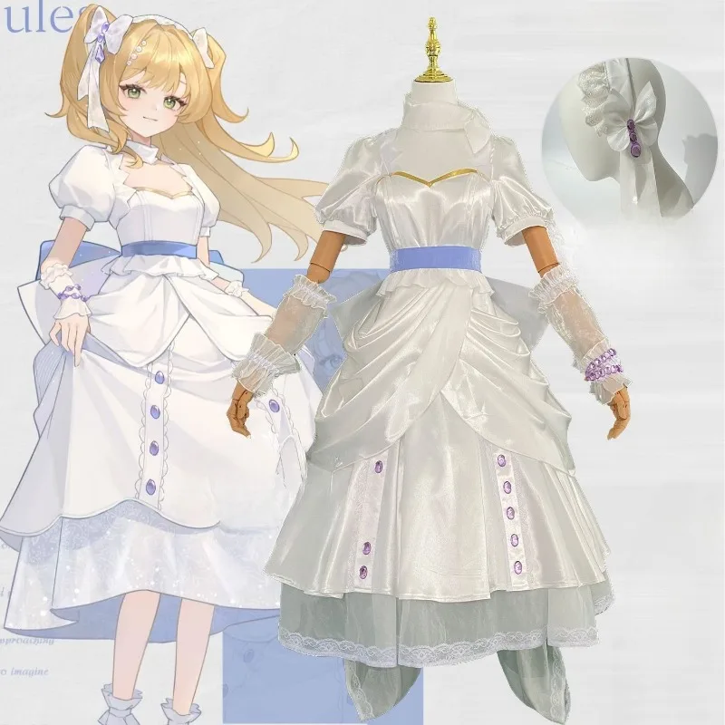 

Sotheby Costume Game Reverse:1999 Cosplay White Princess Dress Gown with Accessories Full Set for Women Girls Theme Party