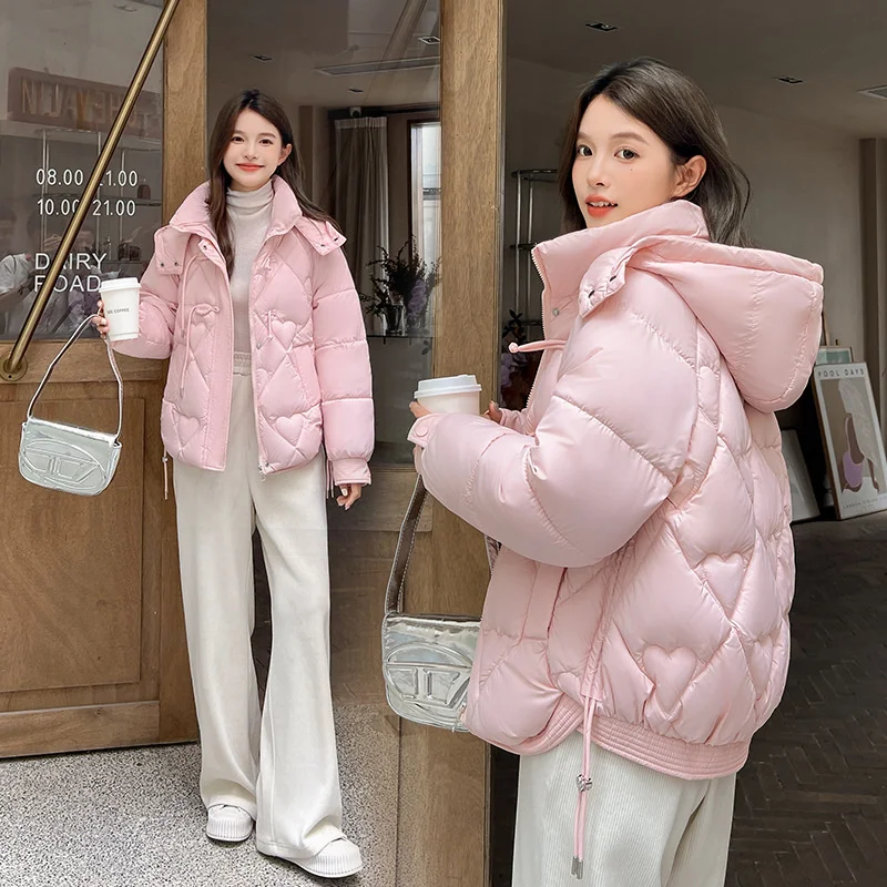 

Short Down Cotton Jacket Women New 2025 Autumn Winter Jacket Parkas Female Loose Warm Casual Cotton Padded Overcoat Outerwear