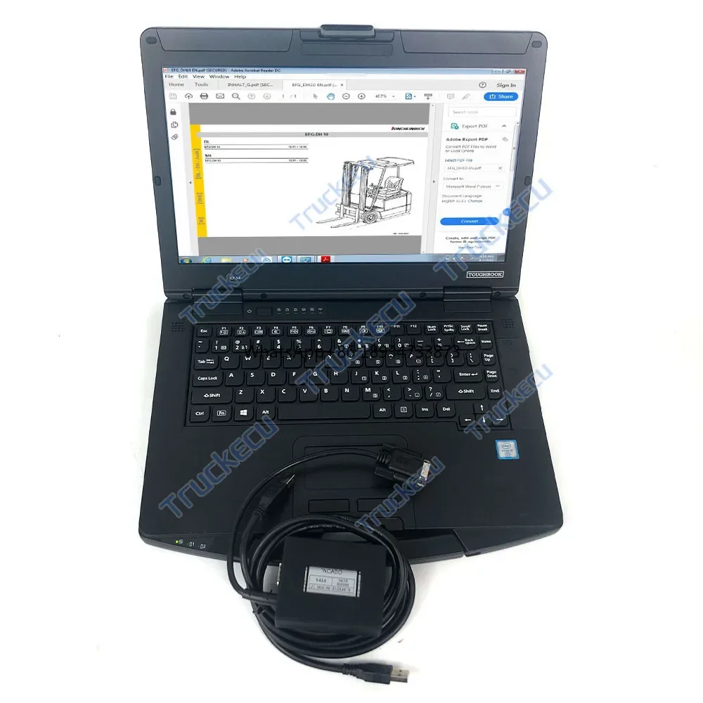 CF54 laptop Forklift truck Diagnostic Kit JUDIT 4 Jungheinrich Judit SH box Incado cablesJETI SH ET manual judit incao box