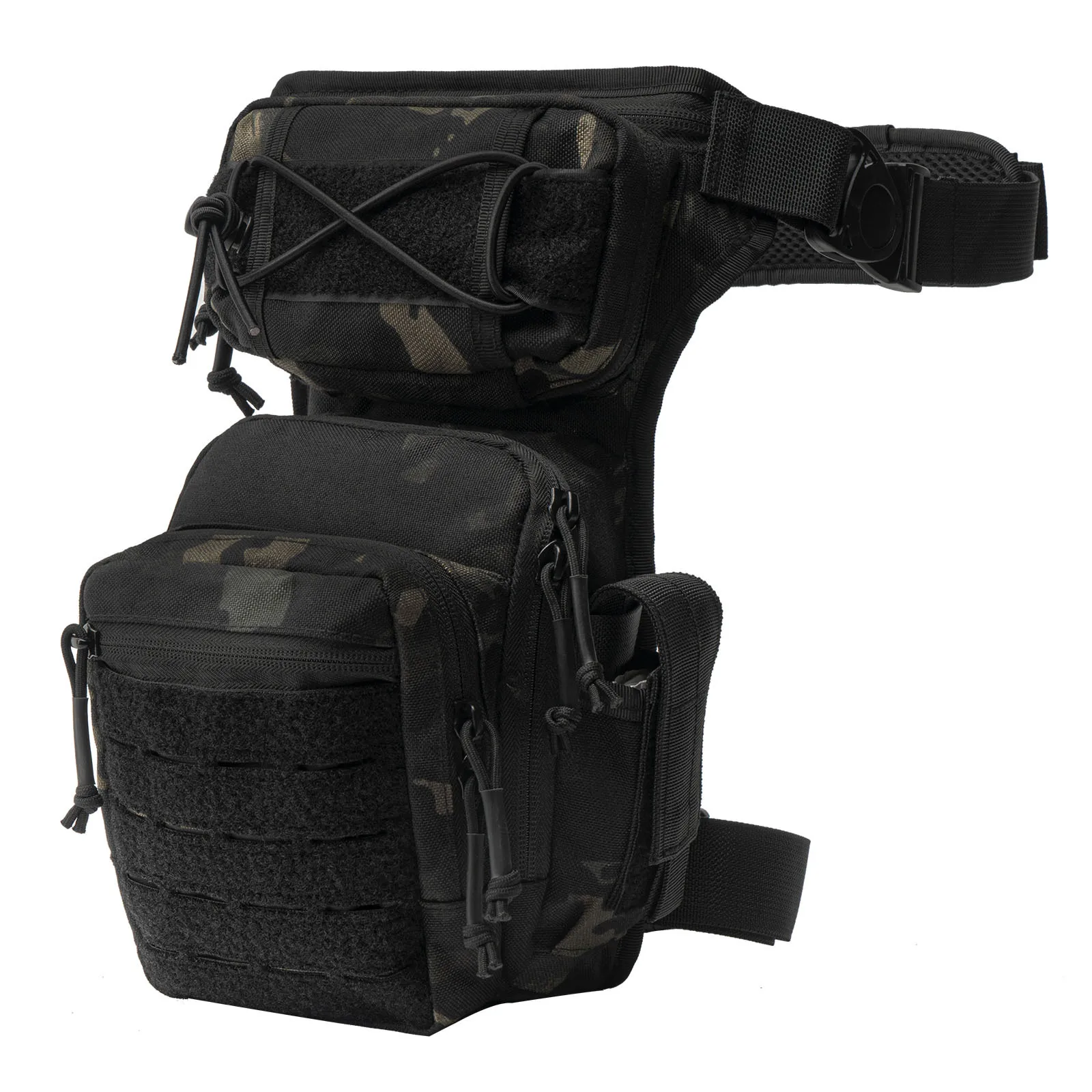 Highly Durable 1000D Nylon Laser Cut Waist Pack for Outdoor Sports Like Cycling and Motorcycling 힙색 Waist Bag Men Belt Bags Sac