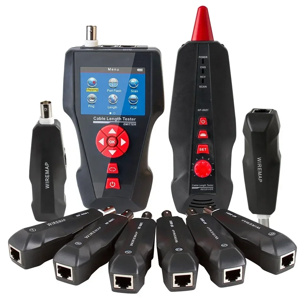 Multi Function Network Cable Analyser Cable Tester Lan Cable Length Measuring Device Non-Contact Detector with POE Checker Hot s