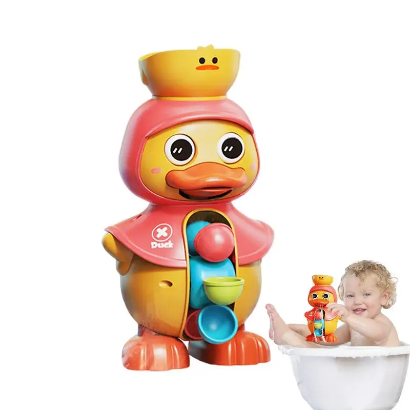 Duck Waterwheel Bathtub Toy Duck Bathtub Toys With Rotatable Waterwheel Strong Suction Cups Rotating Swimming Waterwheel For