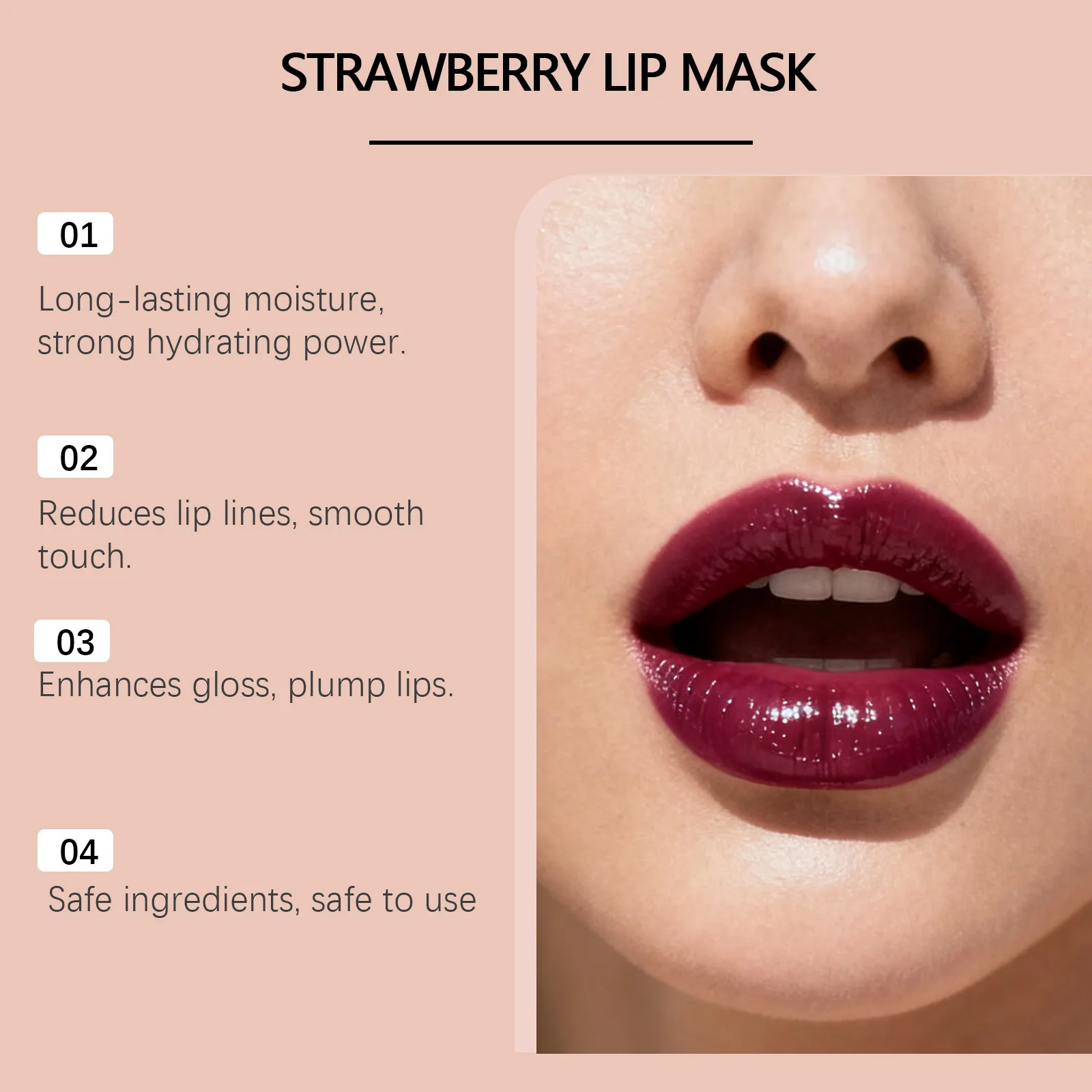 

Strawberry Lip Moisturizing Masks Relieve Dryness Repair Damage Deep Hydration Brightening Skin Repair Cracks Lip Soothing Mask