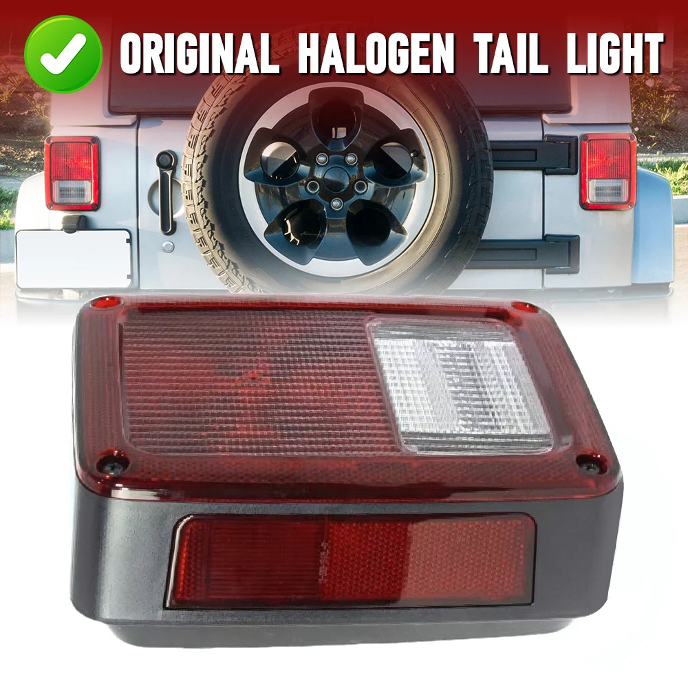 

Car Left/Right Tail Lights For 2007-2017 Jeep Wrangler (JK) Clear Red Lens Rear Lamp Assembly Turn Signal Lamps Brake Taillight