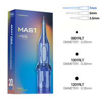 Mast PRO Art Makeup Needles 1001RLT 7mm Taper Tattoo Cartridge Needles Supplies Makeup Permanent Round Liner