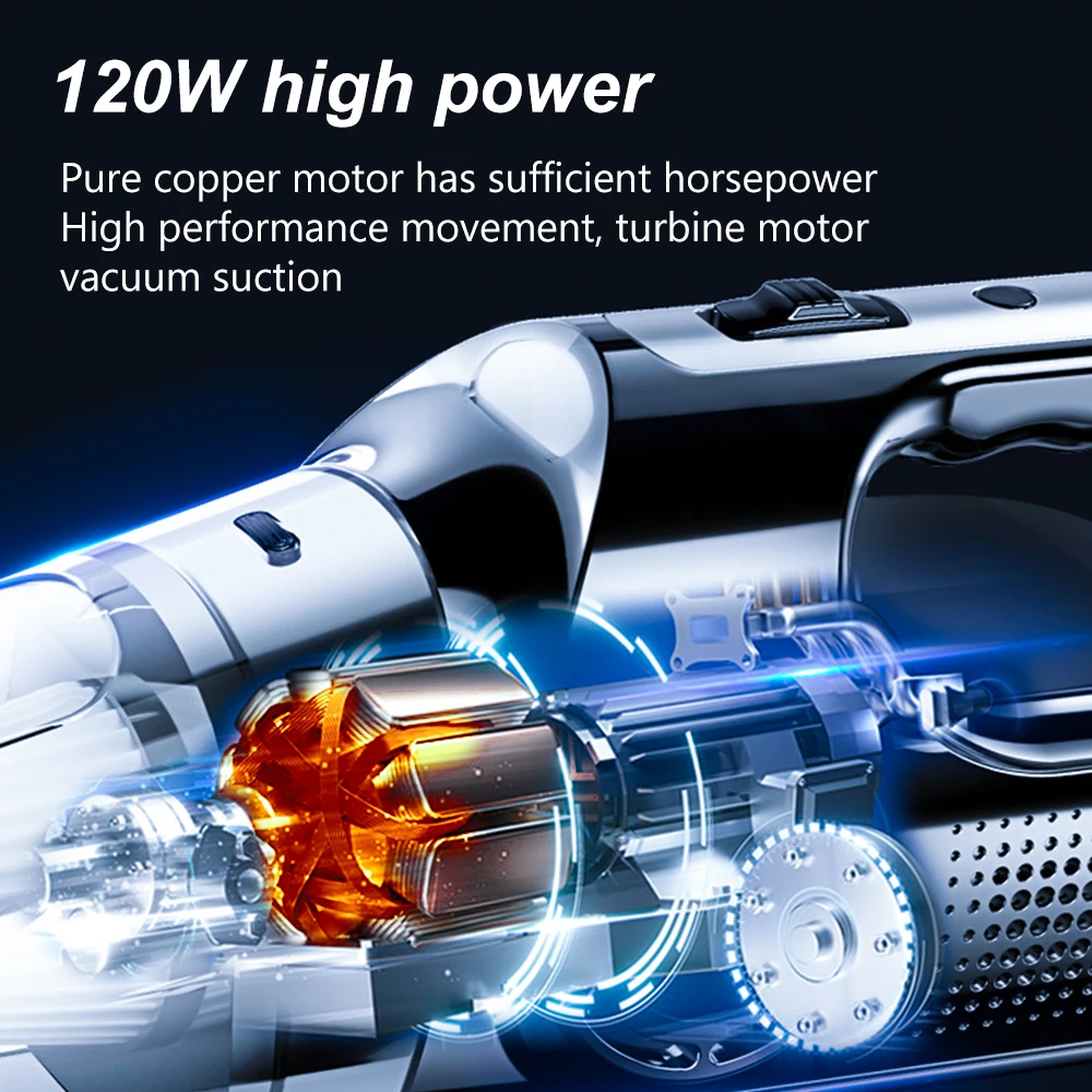 4 in 1 Car Vacuum Cleaner 80000Pa Wireless Handheld Portable Air Pump for Home Car Accessories Bicycle Motorcycle Strong Suction