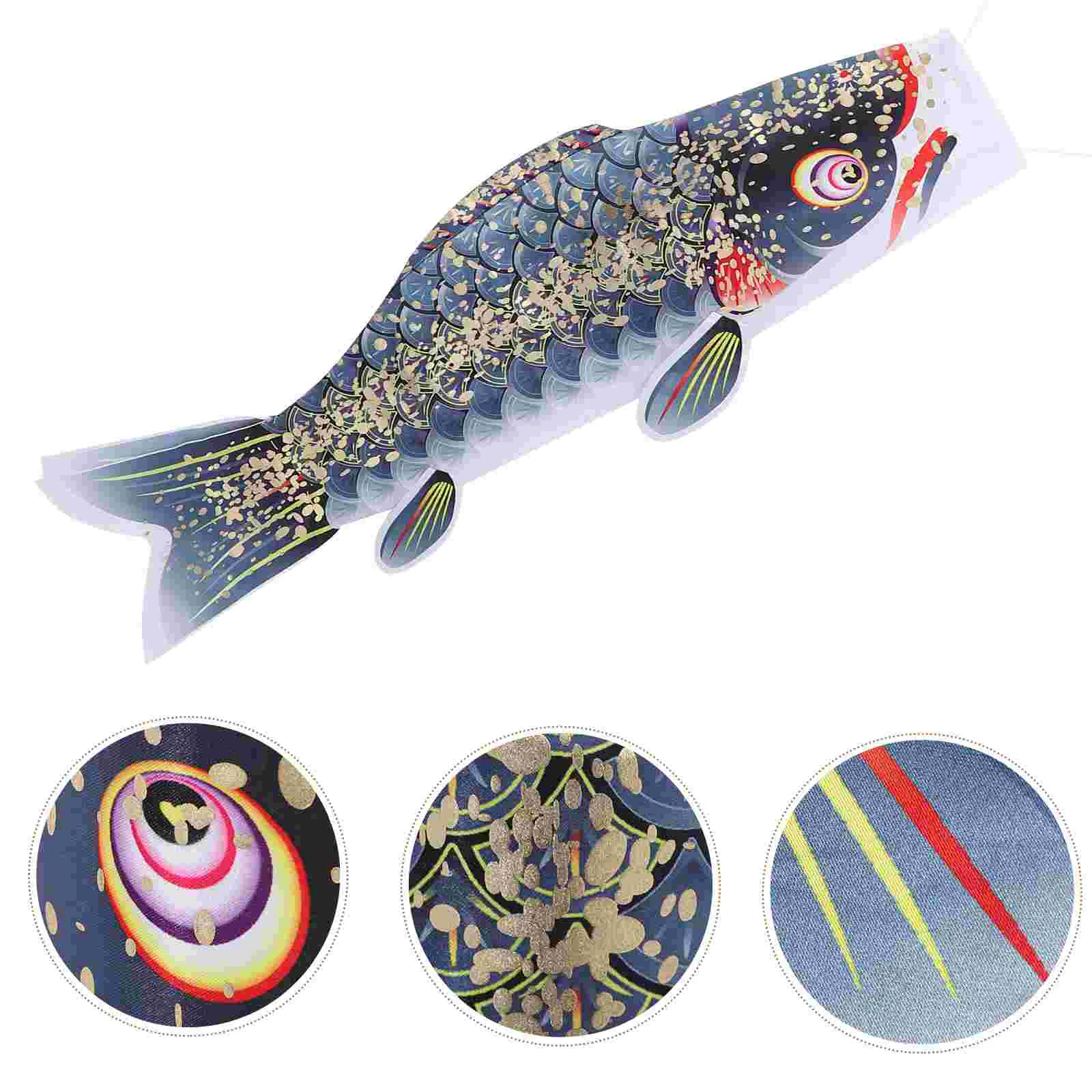 

Carp Streamer Japanese Style Decor Fish Windsock Ribbon Satin Material Flag Hanging Socks Temple Fair Decoration Exhibition