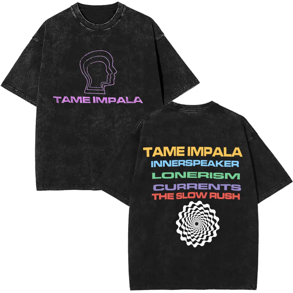 

Футболки с логотипом альбома Washed Pop Rock Band Tame Impala, футболка с логотипом TInner Speaker Lonerism, футболка Currents The Slow Rush, летняя одежда