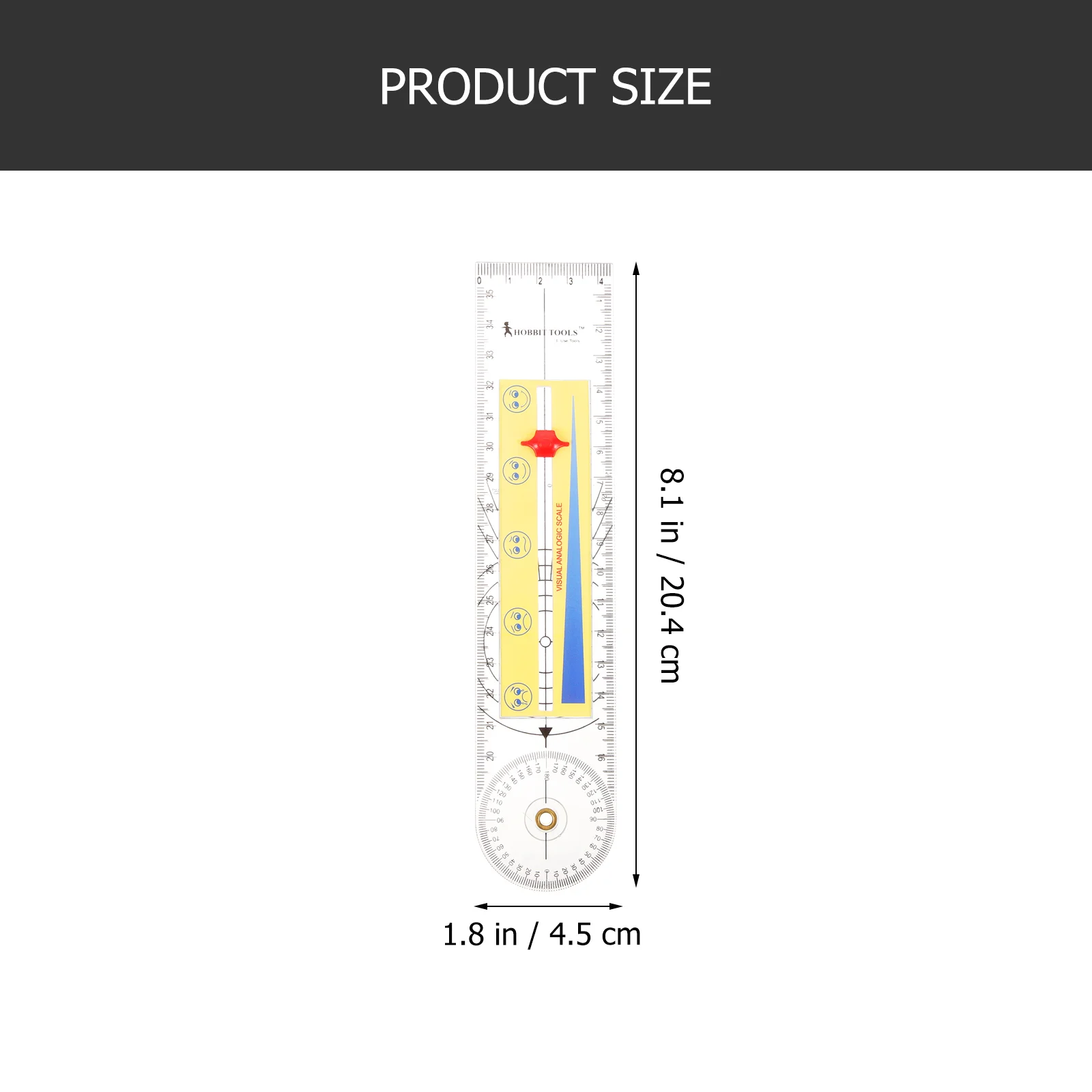 Medical Goniometer ไม้บรรทัดพับมุม Finder ผสมไม้โปรแทรกเตอร์ขนาดเล็กเครื่องมือวัด Abs Finger Rotary