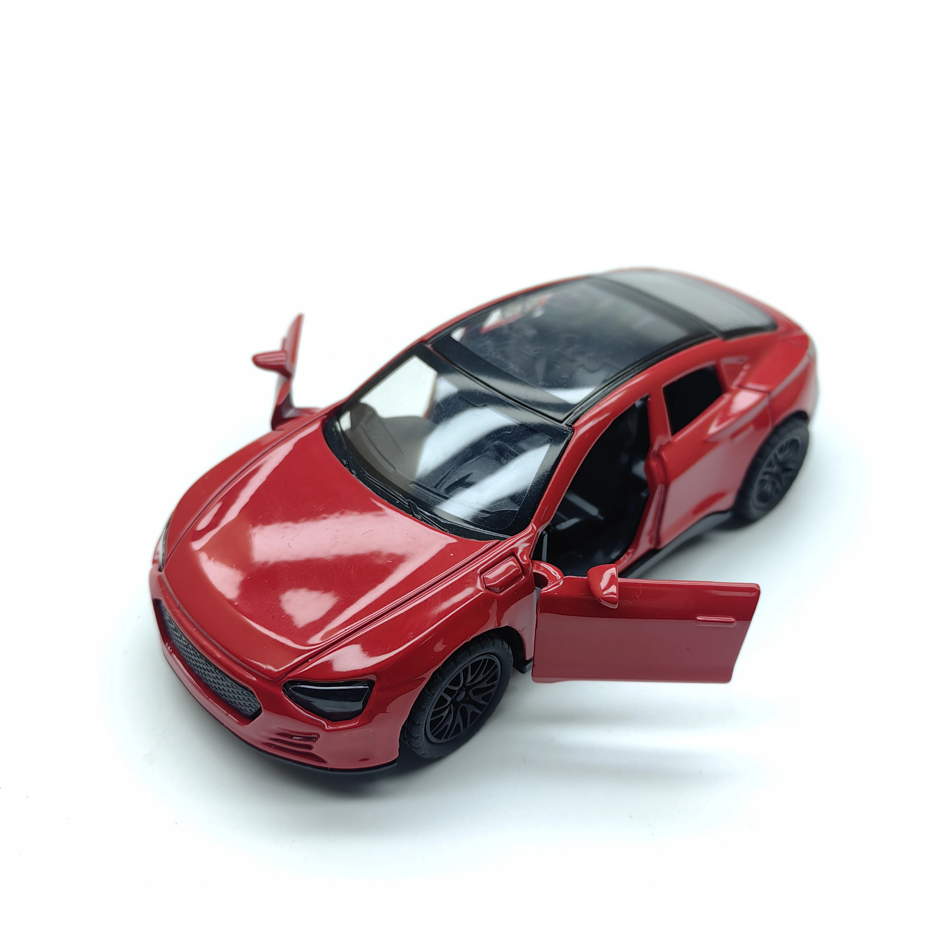 Alloy Miniature Racing Car Model, a Toy Car for Boys. Made of metal, with two openable doors, pull-back function. It can be used