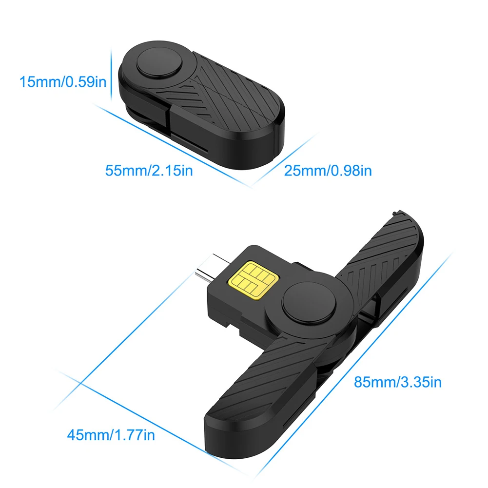 ID CACカードリーダー Type-C USB 共通アクセス CAC ATMカード Visaリーダー SIMチップIDカード 政府ID ActivClient AKO対応