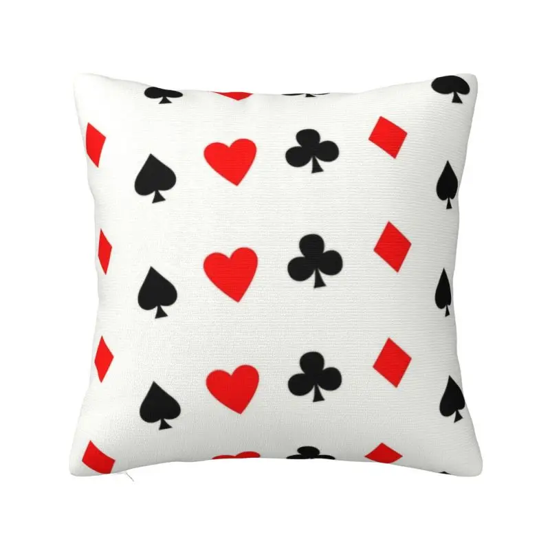 Funny Poker Pattern Throw Pillow Decor Home Card Game Players Modern Cushion Cover Square Pillowcase