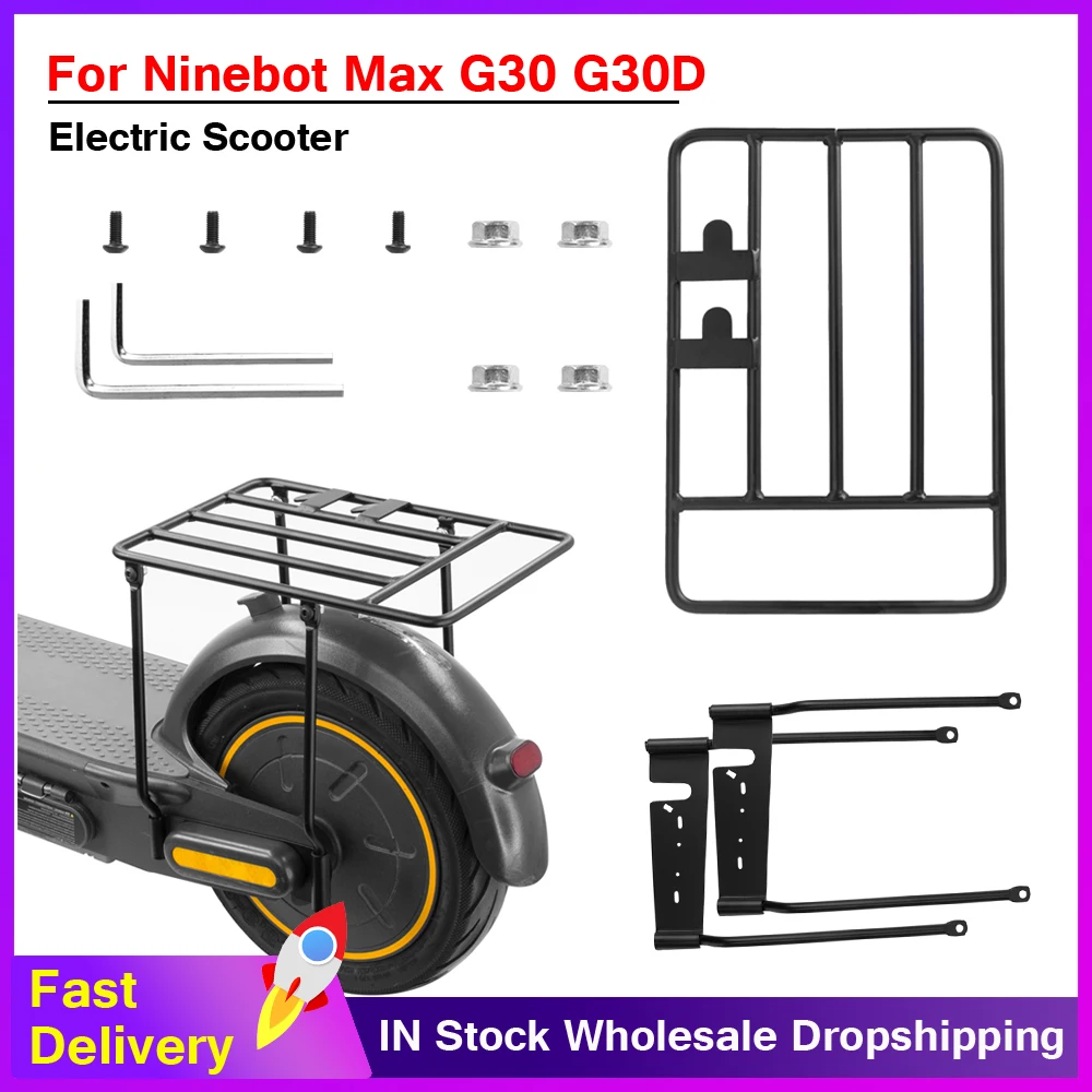 Electric Scooter Folded Rear Rack Storage Shelf For Ninebot Max G30 G30LP/D Luggage Cargo Rack Thicken Solid Steel Carrier Rack