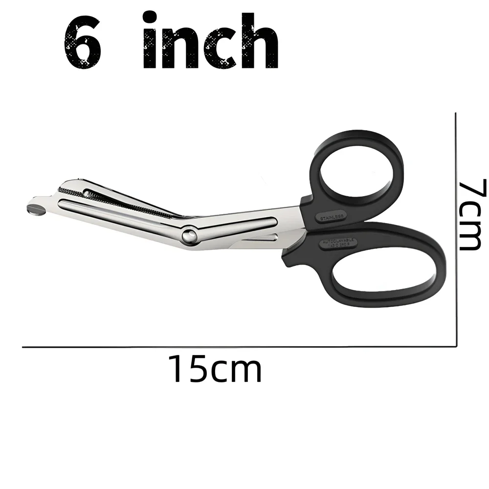 Outdoor Survive Rescue Scissor, Trauma Gauze Cutter, Emergency First Aid Shear, Bandagem paramédica, Medical Scissors Tool, 18,5 cm, 15cm