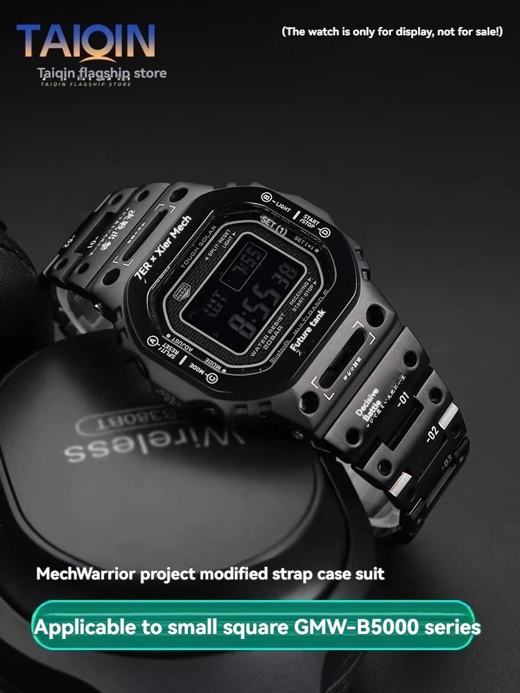 MechWarrior Bezel Srap For Casio DW-5600 GW-B5600 Modified Watch Band and Case GMW-B5000 Mecha Metal Stainless Steel Bracelet