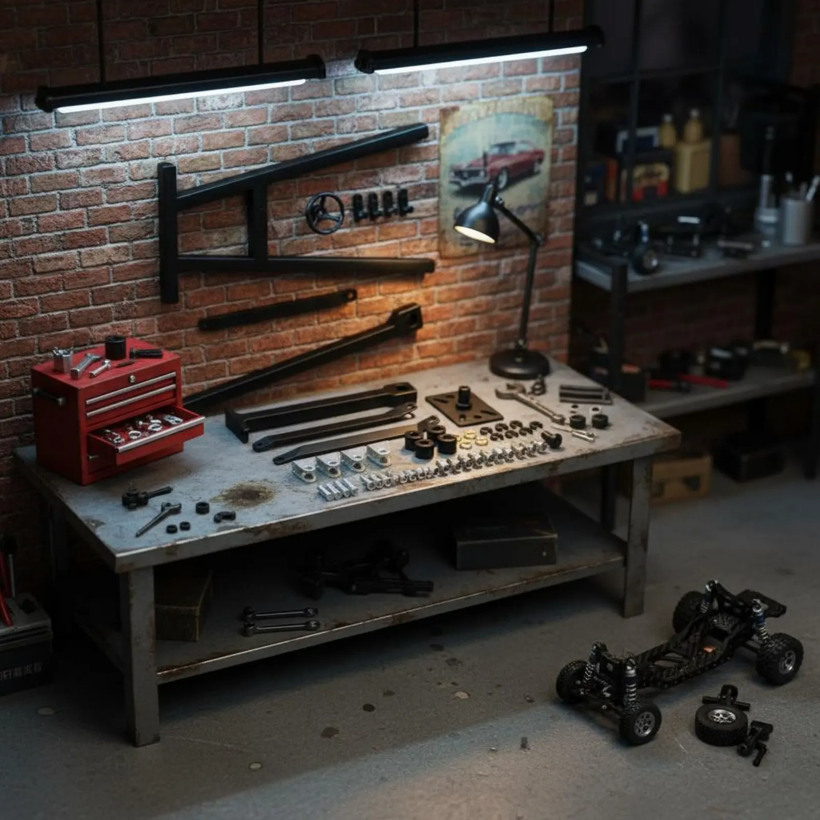 

Engine Flip Stand Die-Cast Metal Engine Rotator Stand Model Garage Decoration Assembly Required Shop Tool Miniature Scale