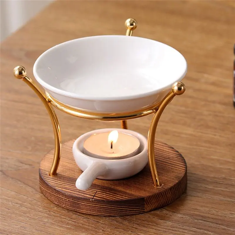 J1UL1N Lamp Stove Essential Oil Burner Ceramics Diffuser Iron Decoration Furnace Holder Office Wax Melt Fireplace Easy To Use - view 3