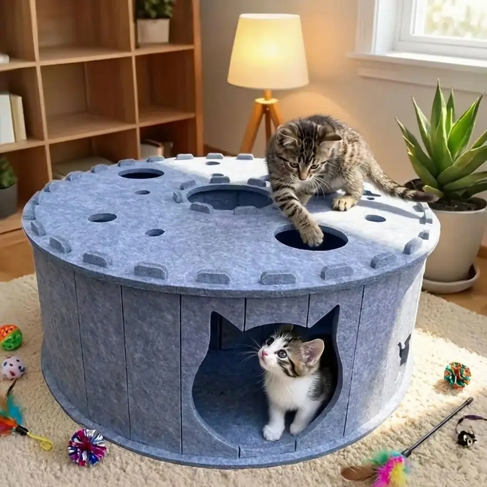 wear-resistant-cat-tunnel-house-non-shedding-removable-felt-cat-toy-tunnel-multi-hole-breathable-cat-hiding-nest-all-season