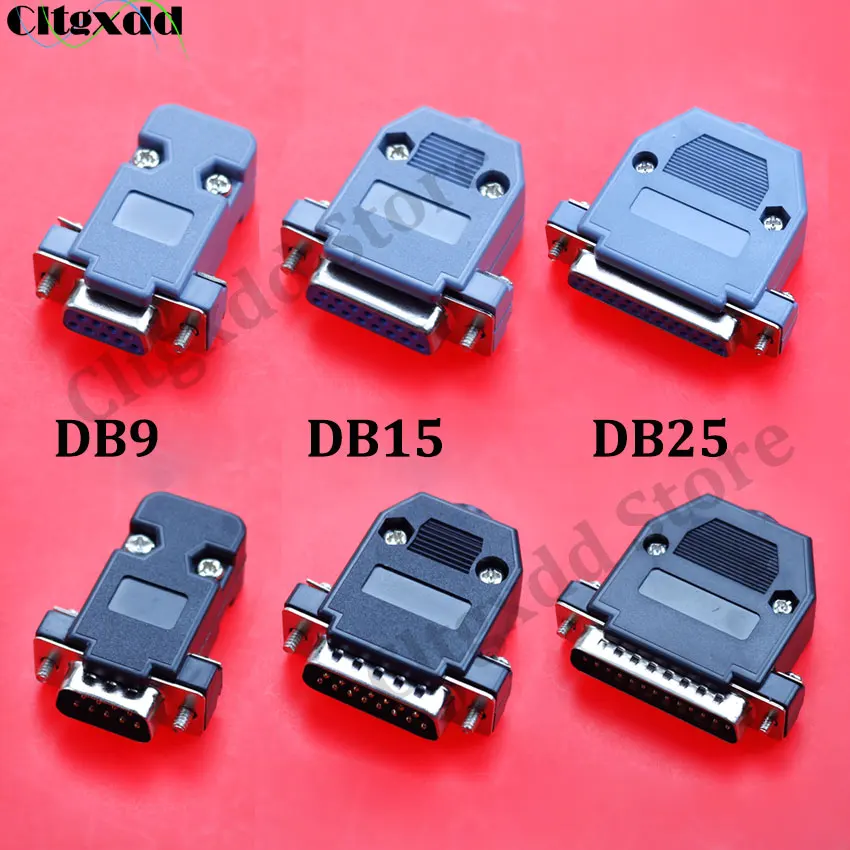 

DB15 DB25 DB9 Parallel Serial Port Female Male Solder Connector With Plastic Shell Cover 9Pin 15Pin 25Pin VGA Adapter Plug