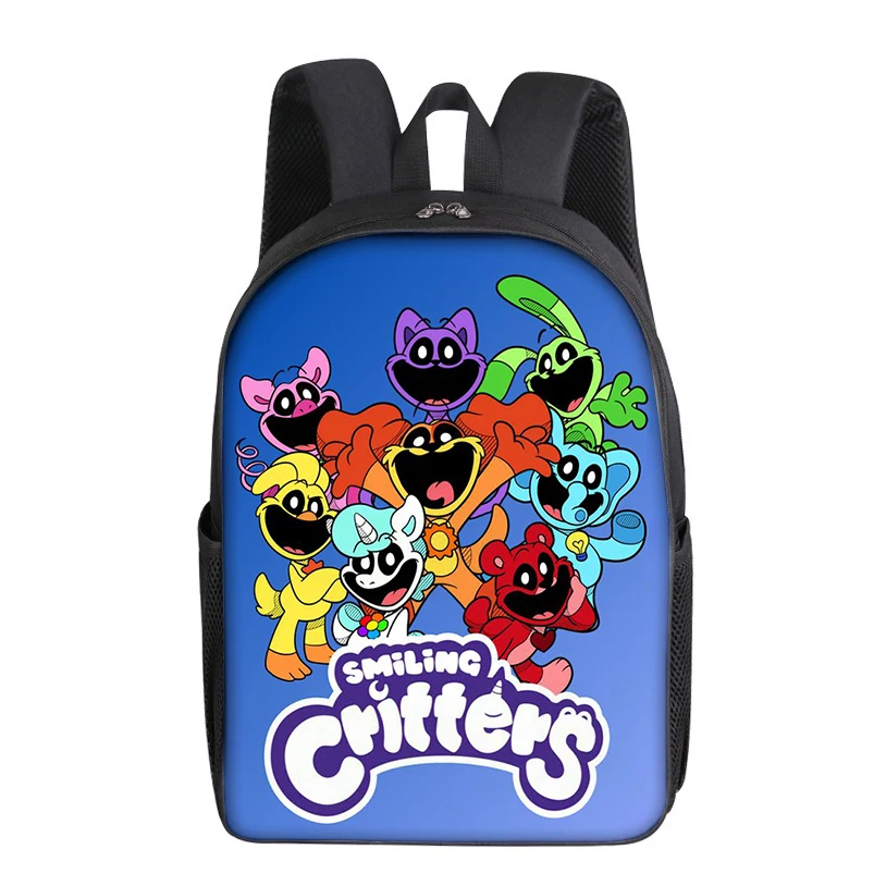 Smiling Crittersed Catnap Kids Backpack Anime Cartoon Printing Boys Teenage School Bag Childern Vogue Cute Storage Knapsack Gift