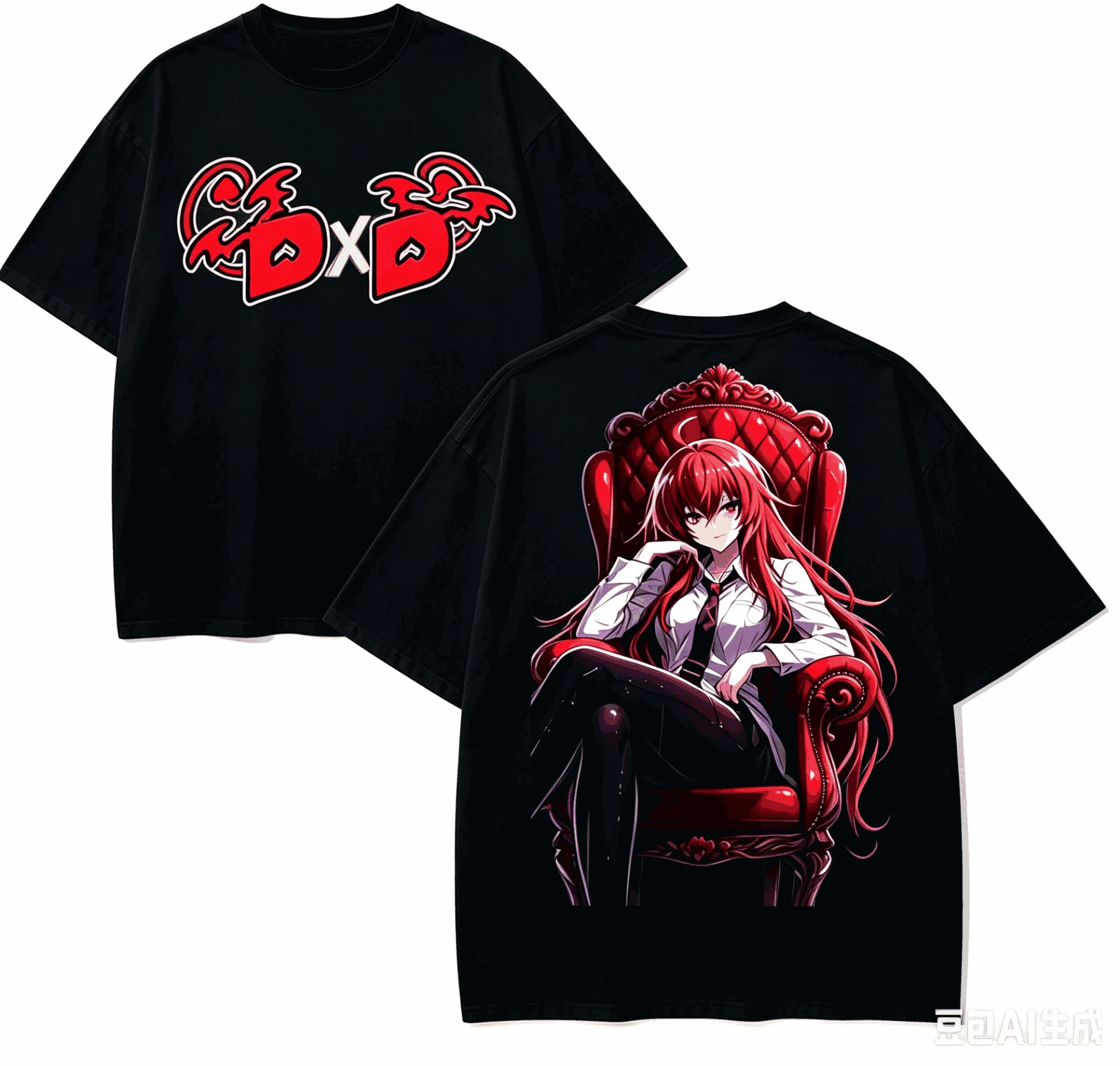 Camiseta HIGHSCHOOL DXD para amantes del Anime, camiseta de algodón Harajuku, nuevo modelo, moda Retro de calle, camiseta de gran tamaño Unisex para parejas, camiseta de alta calidad