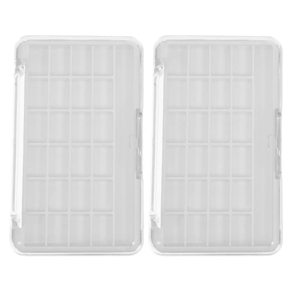 قطعتان من لوحة ظلال العيون الفارغة: منظم مكياج شفاف يمكنك صنعه بنفسك مع شبكات لأحمر الشفاه وبودرة أحمر الخدود وحاوية قابلة لإعادة الملء للسفر