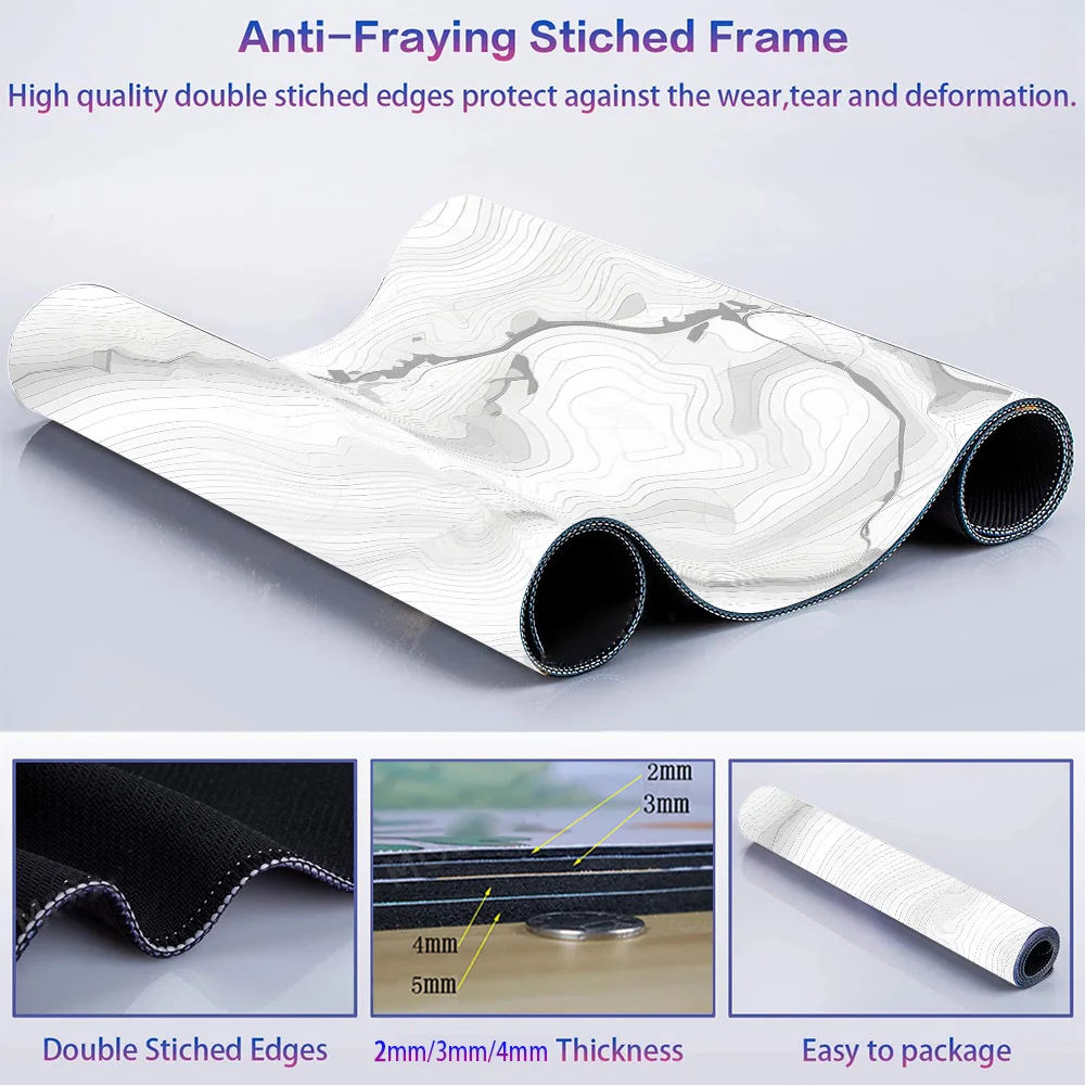White Mouse Pad Aesthetic Desk Protector Mausepad Desktops Keyboard Custom Playmat Large Mousepad 300x800 Accessories for Office image 5