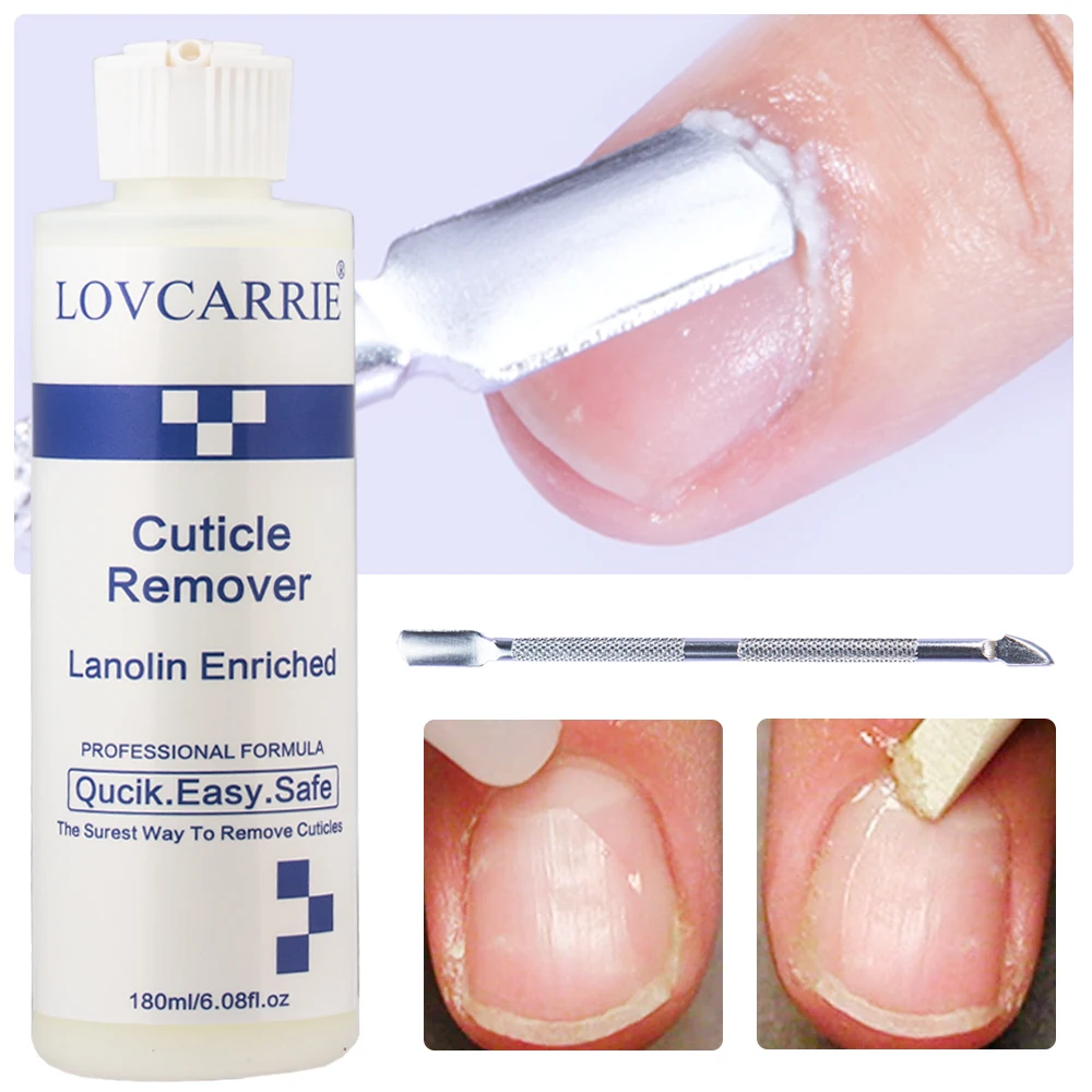 LOVCARRIE 180ML Cuticle Remover Softener Liquid With Lanolin Enriched Quick Easy Fast Cuticles Strengthening Callus Remover Gel