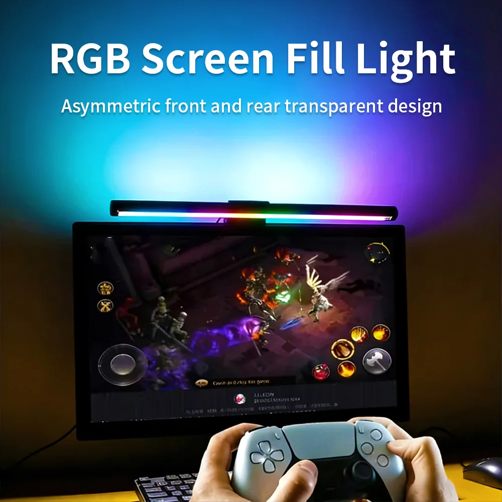 

LED Computer Desk Lamp Monitor Light Bar Eye Protection Stepless Dimming Table Lamp 5V Suitable for Office Work Study and Gaming