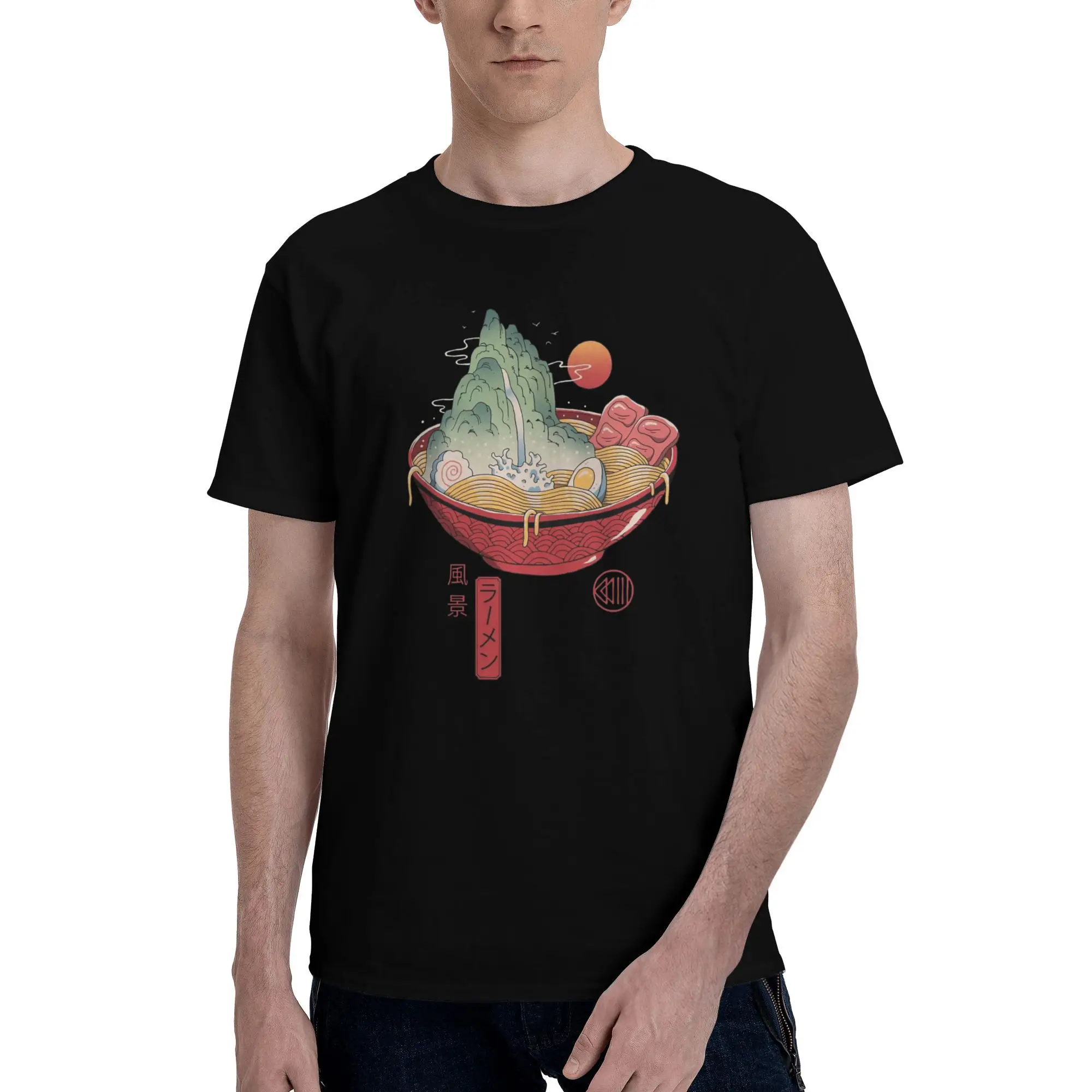 

Ramen Landscape Japanese Foodie Tee Shirt for Men Women New Arrival T Shirts Cotton Clothing