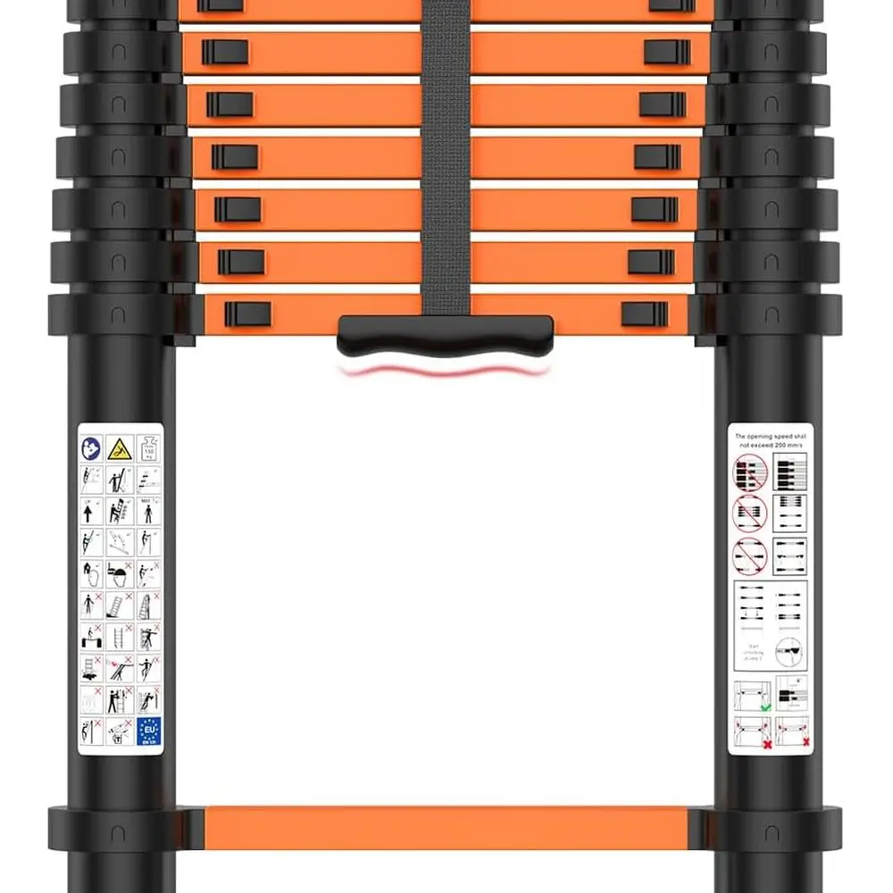 Tangga Ekstensi 12.5FT, Kapasitas Maksimum 330lbs, Tangga Lipat Serbaguna untuk RV atau Pekerjaan Luar Ruangan