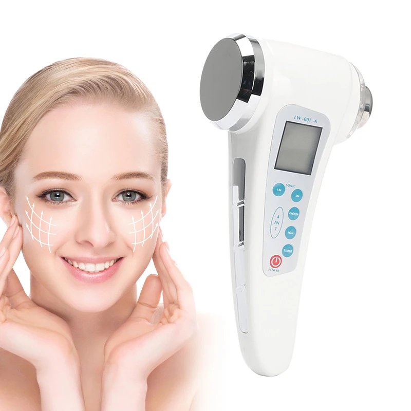 Photon Ultrasonic Ion Facial Slimming Massager Current Facial Cleansing Skin Lifting Care Rejuvenation Home Portable