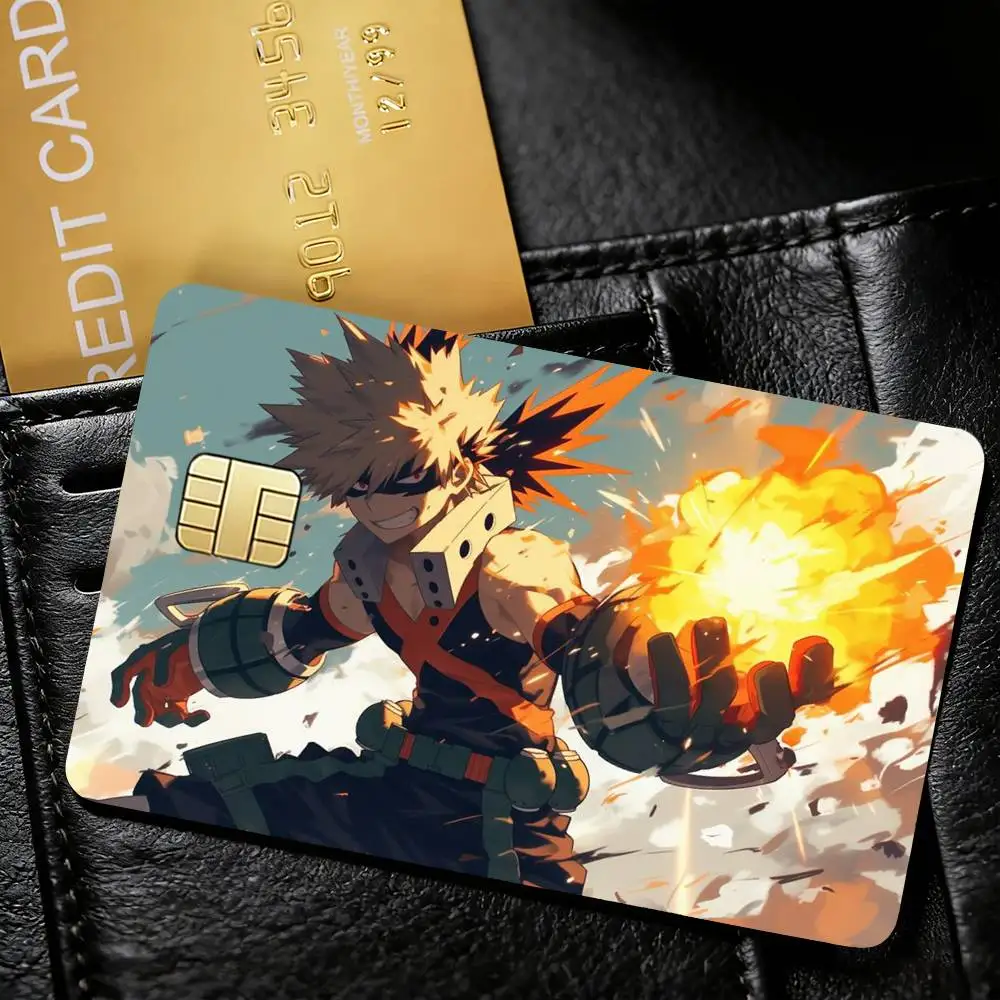 B-Bakugo A-Anime K-Katsuki Sticker Decoration Creative Bank Card Bus Metro Waterproof Sticker