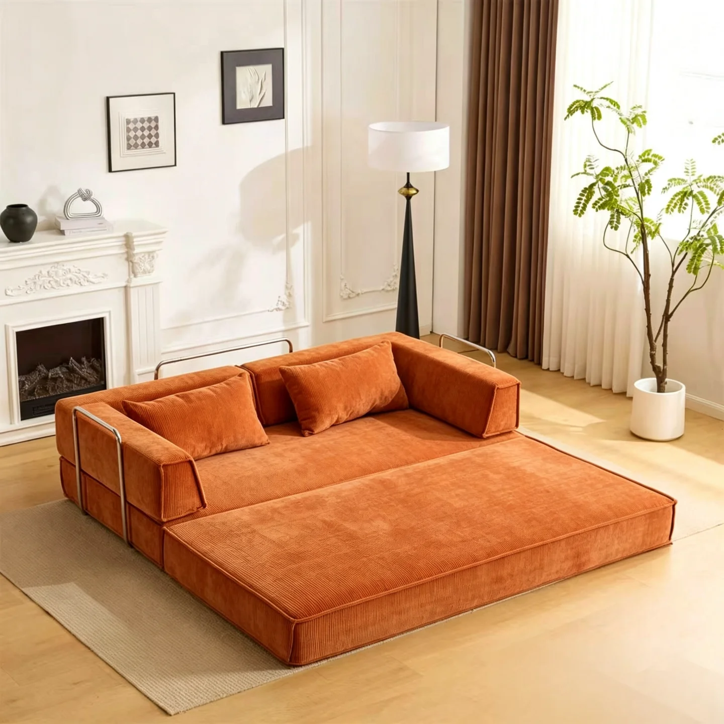 LMM folding dual-purpose sofa bed foreign trade vacuum compression household sleepable reclining leisure tatami sofa
