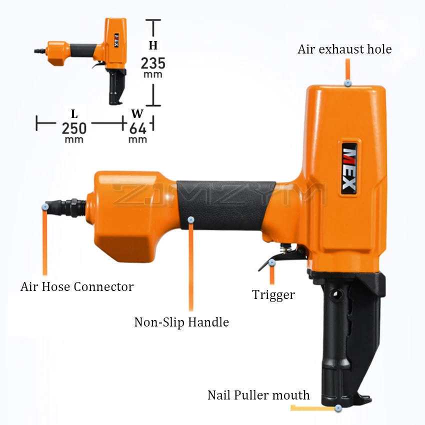 Estrattore pneumatico per unghie BD70 Nail Gun Back Nail Puller Nail Remover rimuove il Pallet la tavola di legno è ferma e sicura apertura a forma