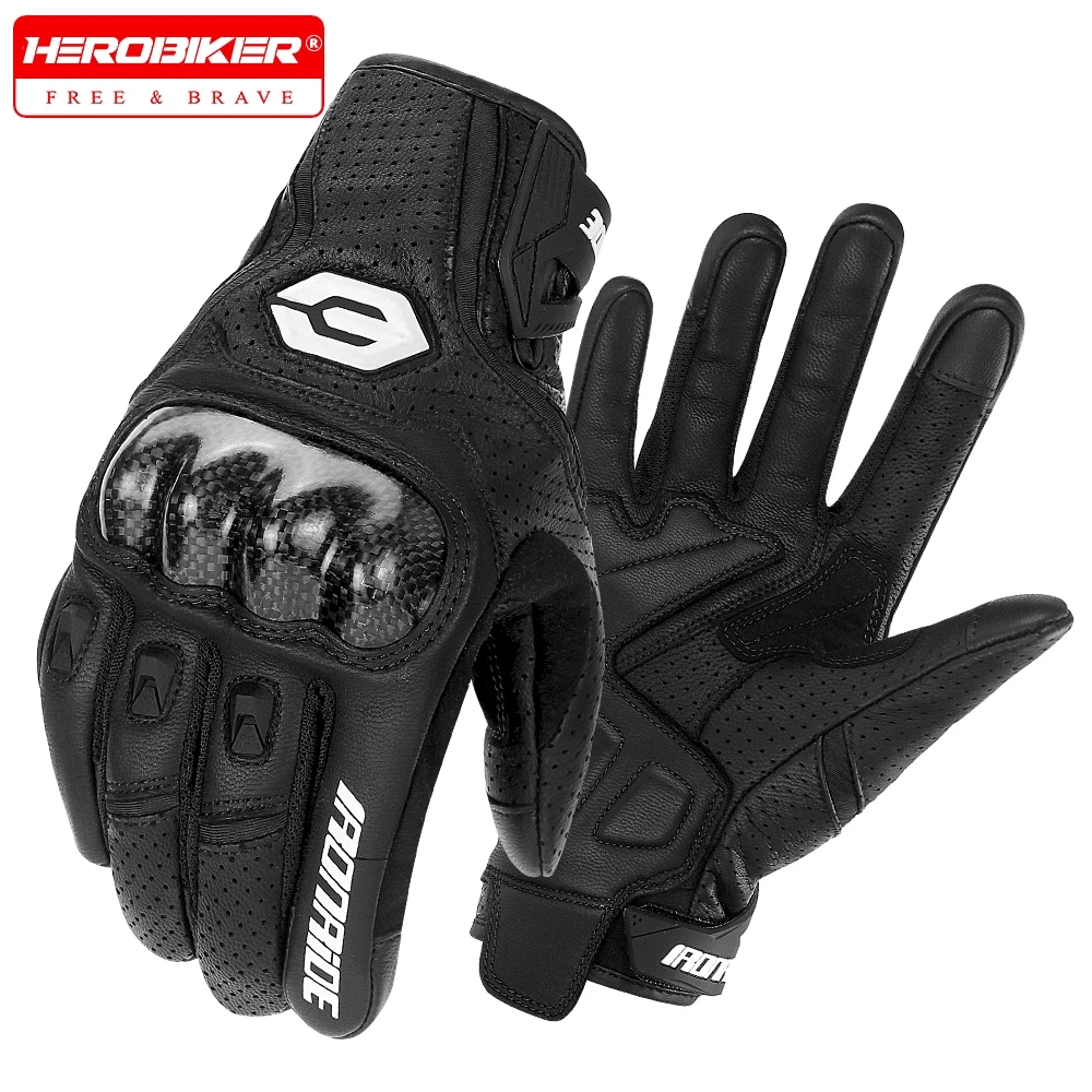 

Summer Men Leather Gloves Breathable Motorcycle Racing Gloves Motorbike Guantes Moto Motocross Cycling Gloves Protective