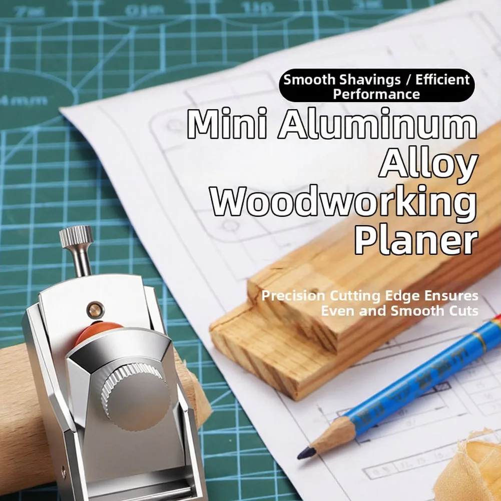 Aluminum Alloy For Mini Hand Plane 90mm Adjustable Compact for Small Woodworking Tasks Gypsum Fiberboard and Wood Veneer Use