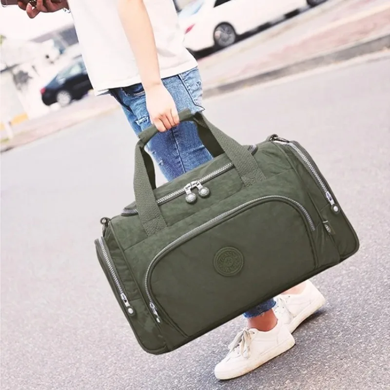 Lightweight Nylon Duffle Bag for Women, Travel Handbag Carry-On Luggage, Portable Overnight Weekender Bag
