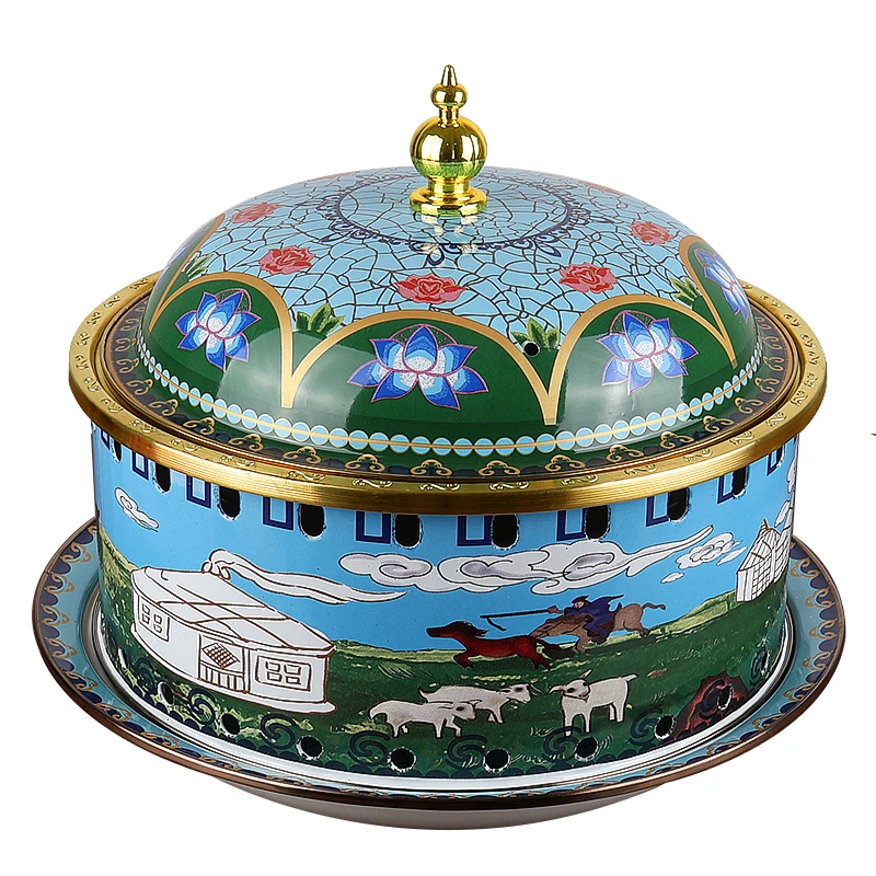 

Hot pot alcohol stove pure copper thickened fat cow pot enamel court imperial milk tea pot copper Mongolian