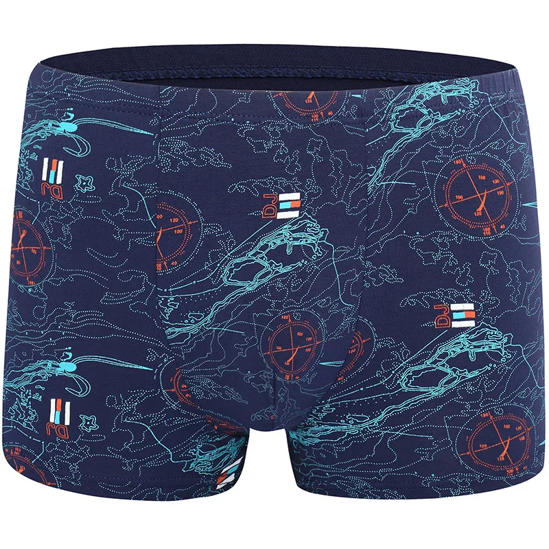 1Pcs\\lot Men‘s Panties Sexy Man Bamboo Fiber Boxer Shorts Modal Underwear Printed Underpants Plus Size 2XL-7XL Free Shipping