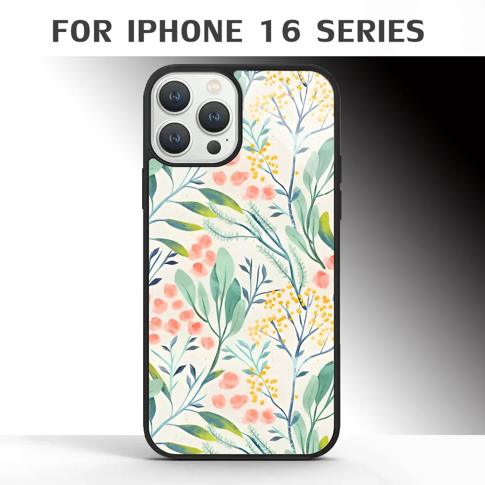 Botanical Garden Phone Case For IPhone 16 16pro 16plus 16promax Pro Plus Max Mirror Acrylic PC TPU Cover