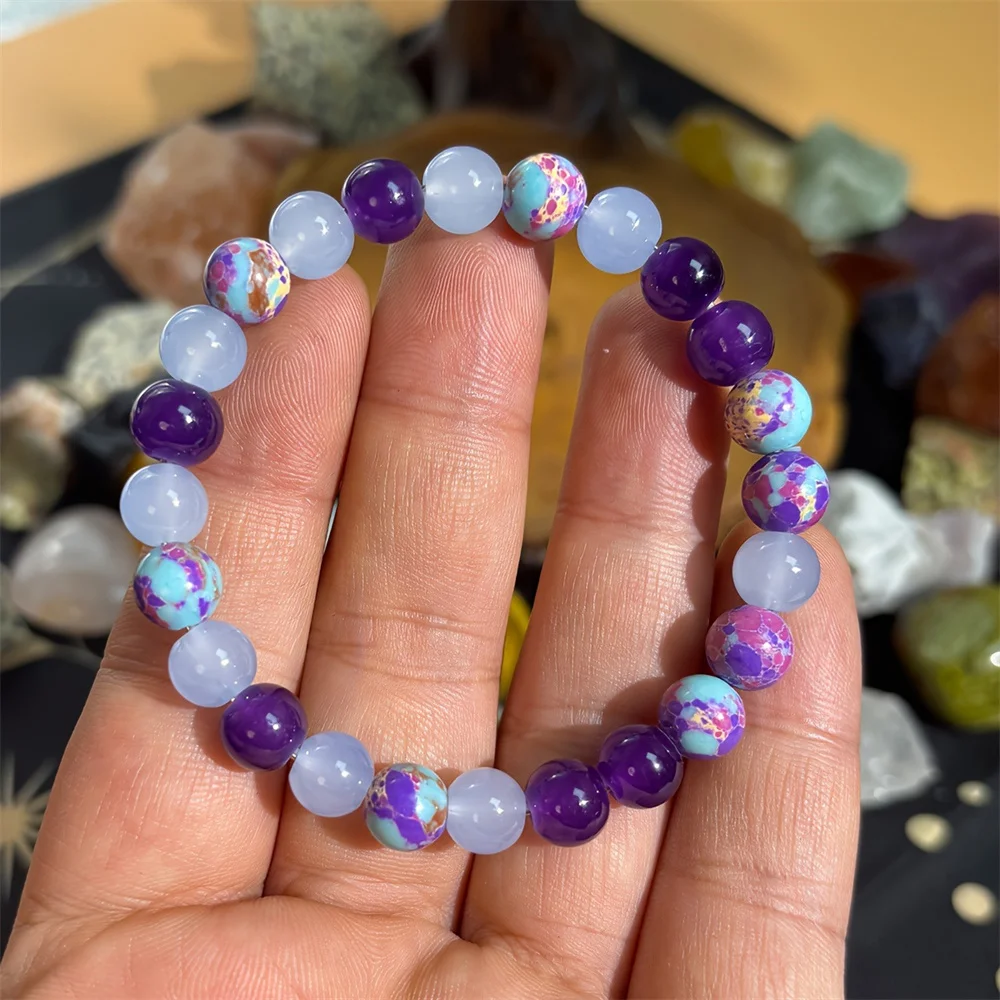 Handmade 1pc/Peace of Mind Bracelet made of Imperial Jasper and Amethyst Jewelry for Men and Women Self-Control and Balance