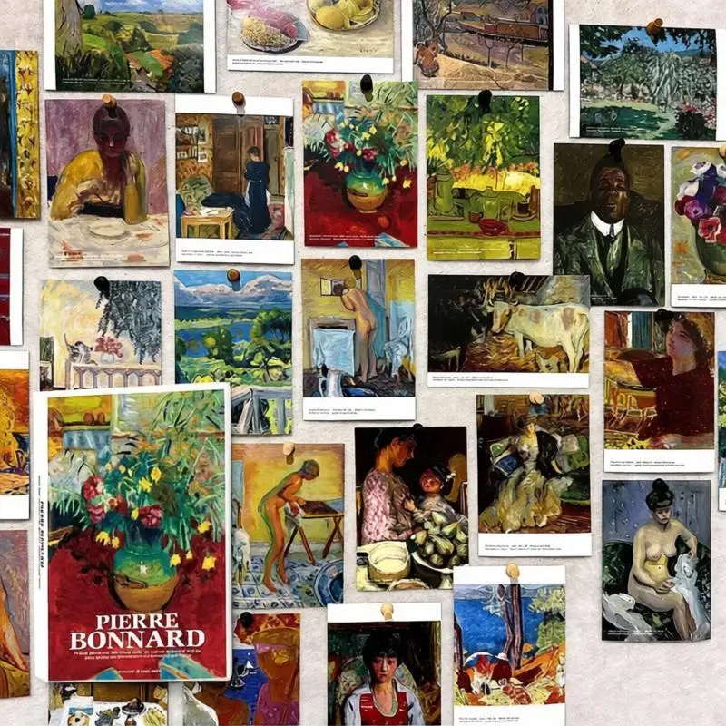 30Pcs/Set Pierre Bonnard Art Postcards - Classic Colorful Painting Artworks Greeting Cards For DIY Wall Art Decor