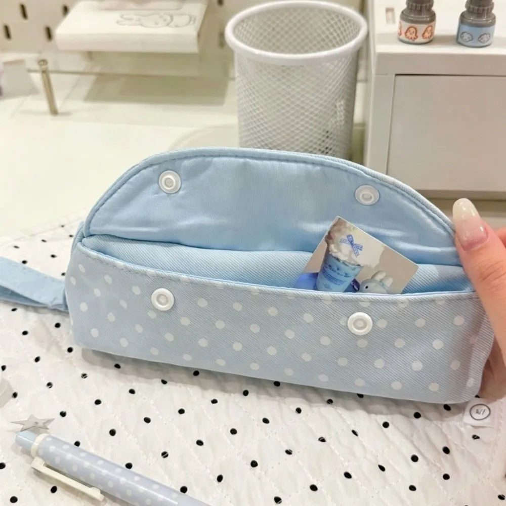 Polka-Dot Pattern Pencil Case Multi-functional Minimalist Design Pen Pouch Large Capacity High-Aesthetic Shell Shape Pencil Case