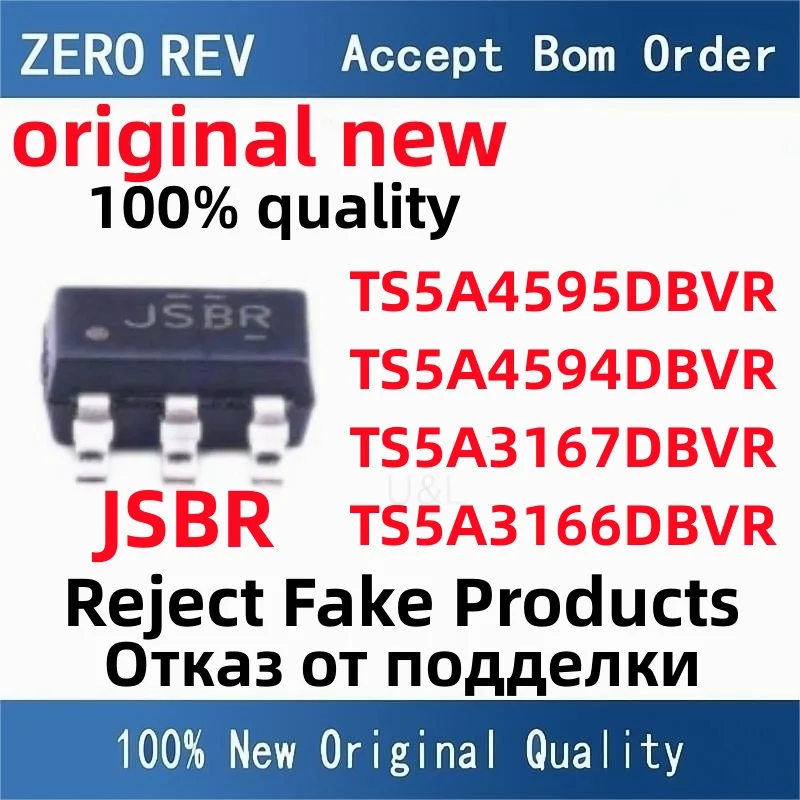 

10Pcs 100% New TS5A4595DBVR JSBR TS5A4594DBVR JSAR TS5A3167DBVR JATF JATR JATH JATP TS5A3166DBVR JASF JASR SOT-23-5 original ic