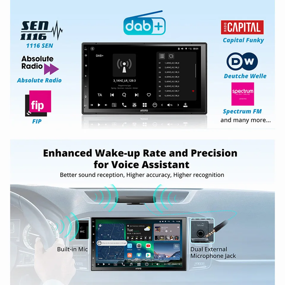ダブル2DINアンドロイド13カーステレオ7インチ8G+128G GPS Bluetooth