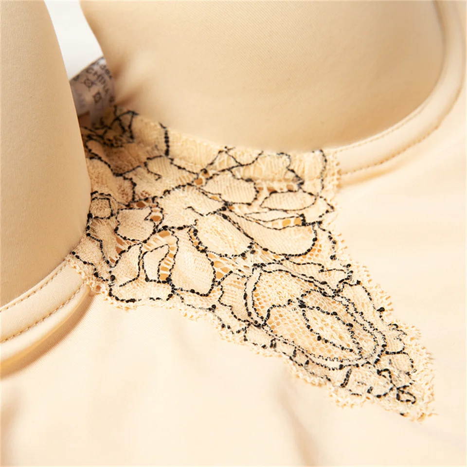Spitzen-Bodysuit mit Füllschale für Damen, Hautfarbene Enge Bodys, Einfarbiger Netz-Bodysuit, Sexy Shapewear, Figurformender Body – Detail 14