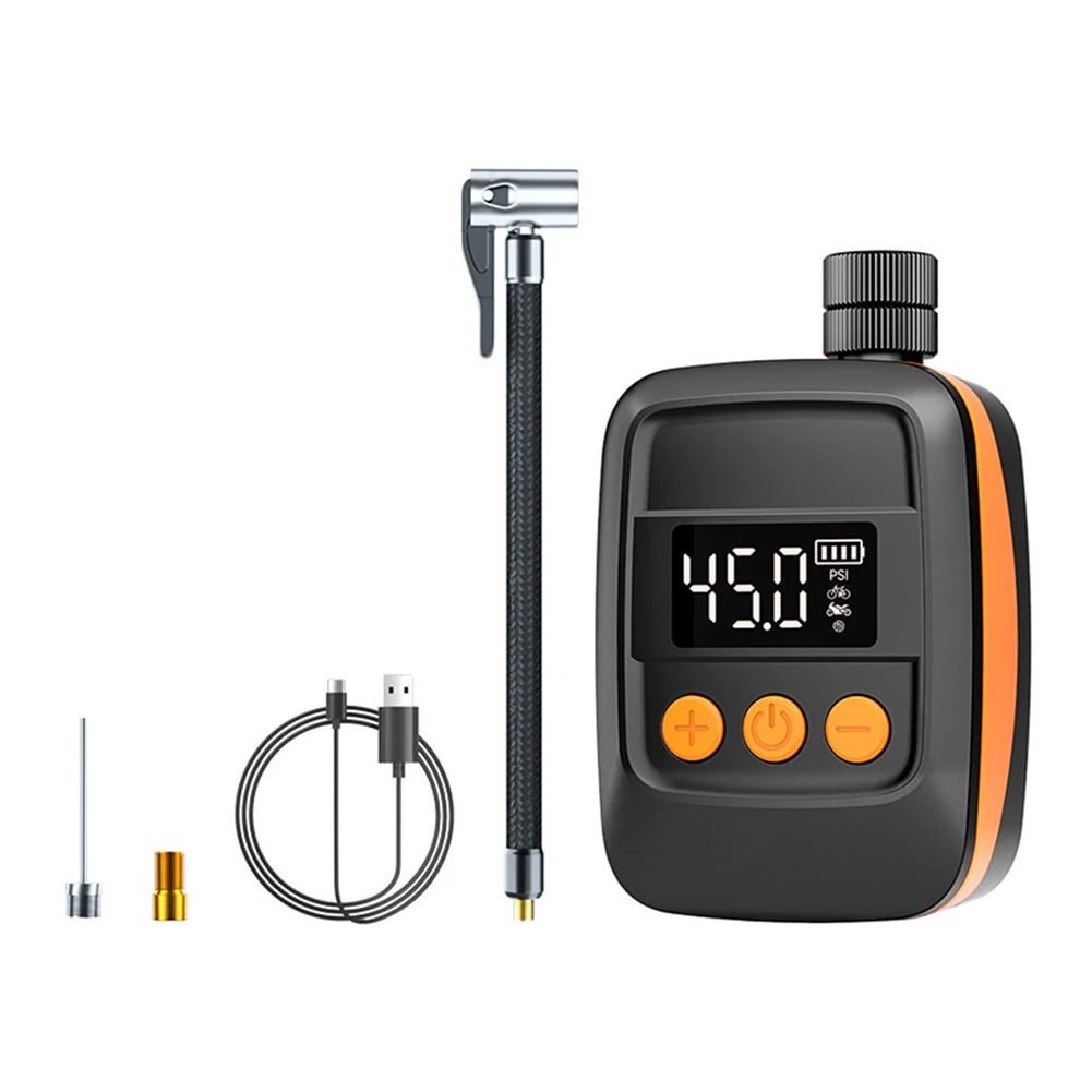 Rechargeable Electric Bike Tire Pump with Automatic Shut Off and Display Meter for Accurate Inflation to 150 PSI