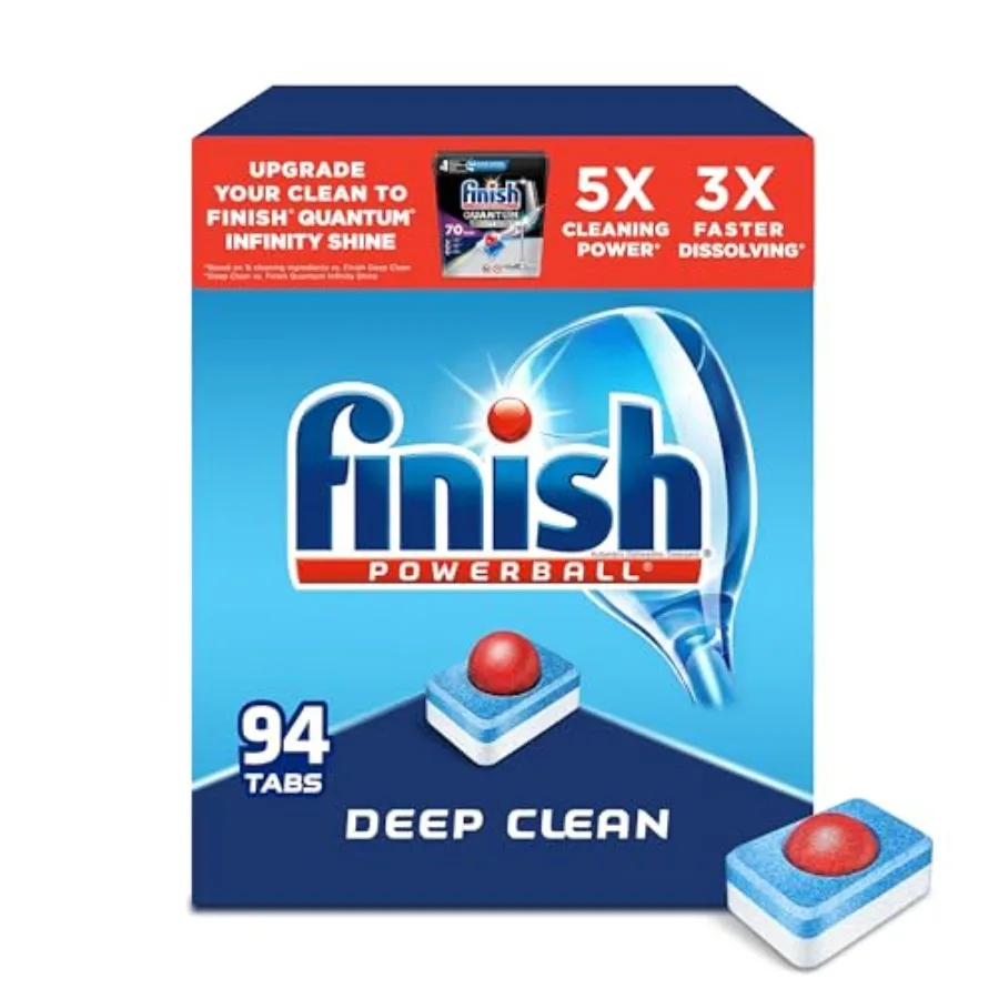 

Finish - All in 1 - Dishwasher Detergent - Powerball - Dishwashing Tablets - Dish Tabs - Fresh Scent, 94 Count Pack of 1 - Pack