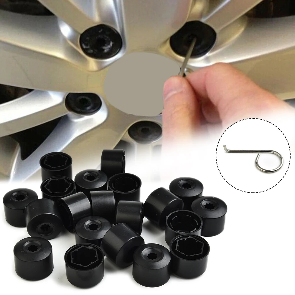 20pcs Wheel Bolt Nut Cap Covers T44 Lug Nut Cap Locking Types Cap Dismantle Tool For Golf For Bora For Passat For Jetta